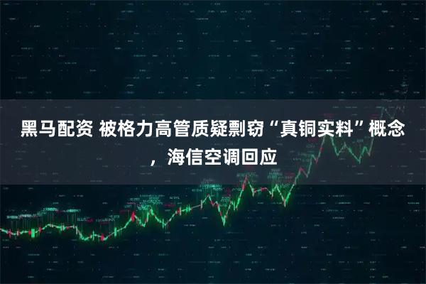 黑马配资 被格力高管质疑剽窃“真铜实料”概念，海信空调回应